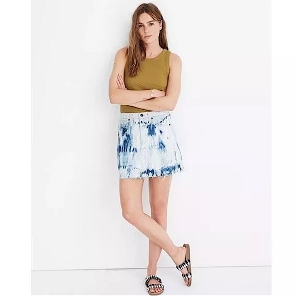 Madewell Women’s Tie-dye A-Line Jean Skirt. - Picture 3 of 11